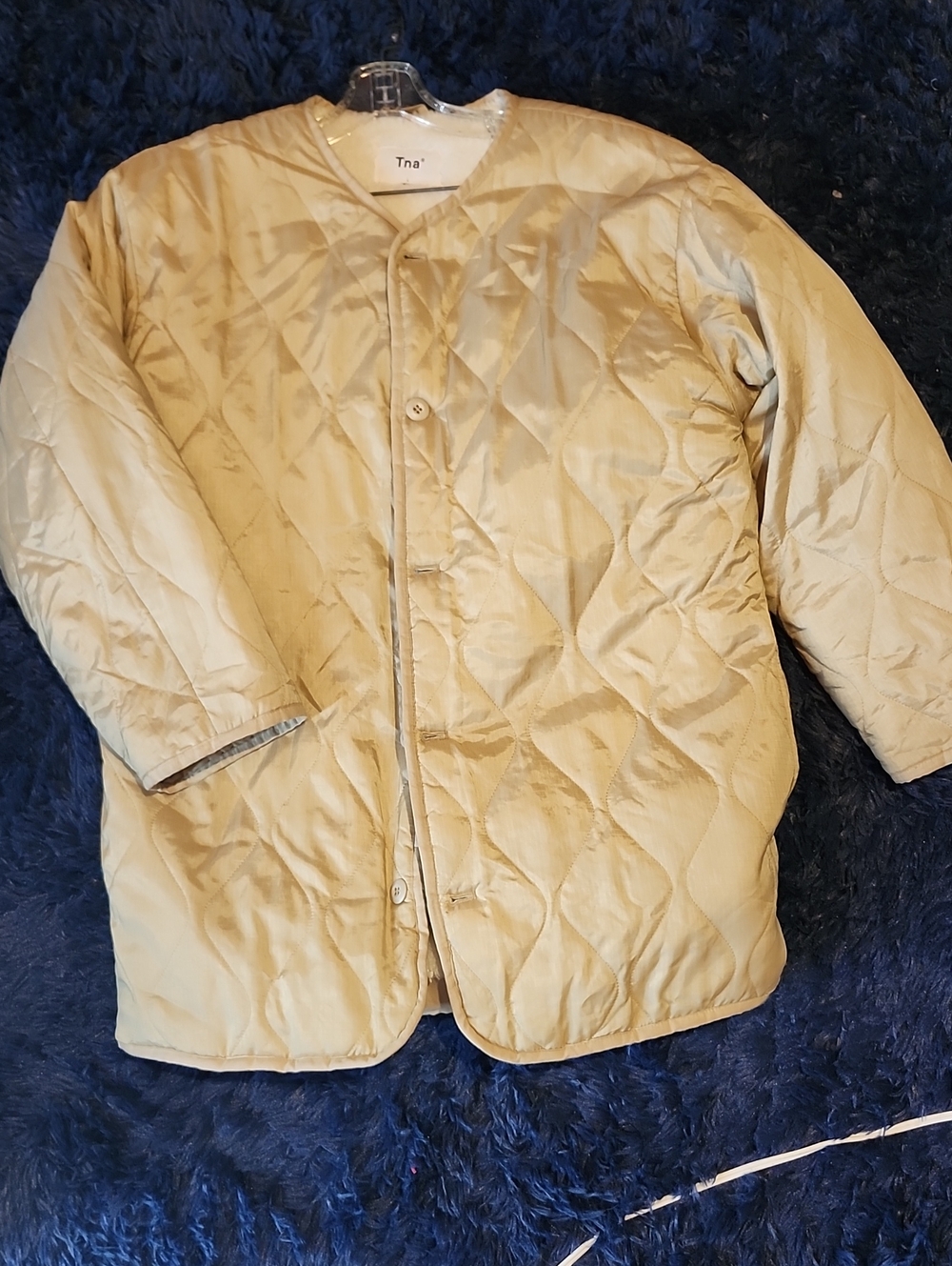 TNA Quilted Cream Puffer Jacket for Kids